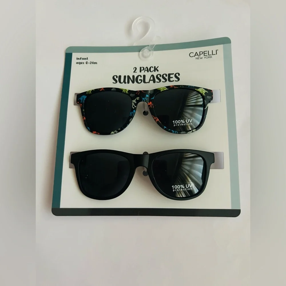 New Capelli of New York Infant Ages 0-24m 2 Pack Sunglasses 100% UV Protection